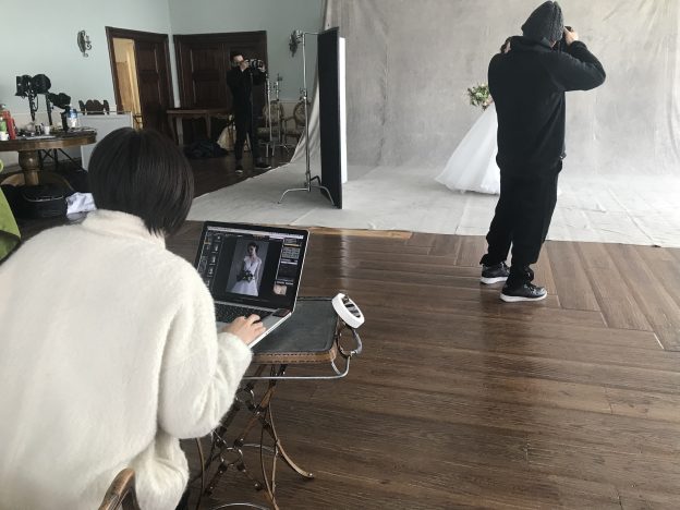 グランマニエのドレス撮影風景