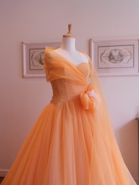 オレンジ　カラードレス